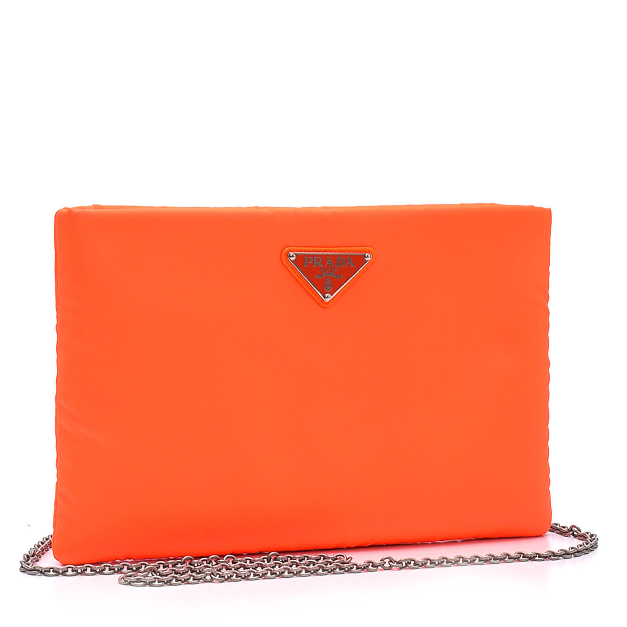 Prada - Neon Orange Re Nylon Puffer Medium Messenger and Clutch